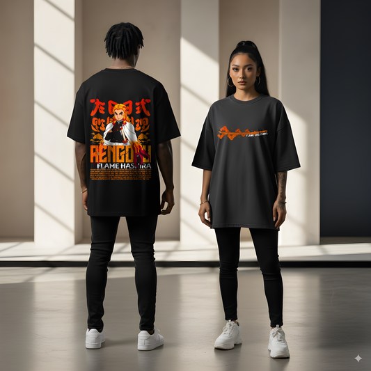 The Flame Hashira- kyojuro Rengoku | unisex oversized t-shirt